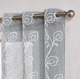 Set of Two 84" Silver Boho Embroidered Window Panels - Homeroots - Flyclothing LLC
