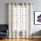 Set of Two 84" Beige Boho Embroidered Window Panels - Homeroots - Flyclothing LLC