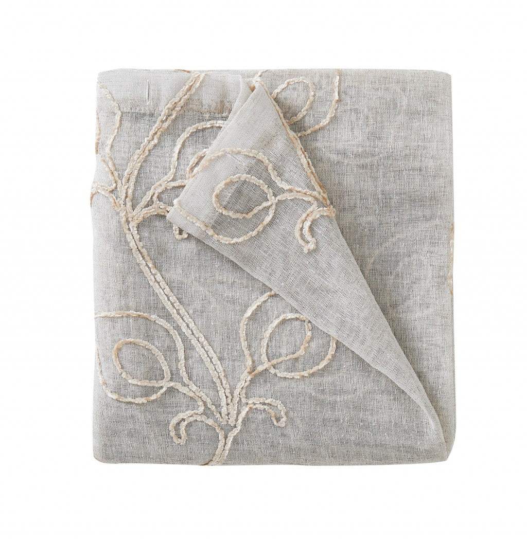 Set of Two 84" Beige Boho Embroidered Window Panels - Homeroots - Flyclothing LLC