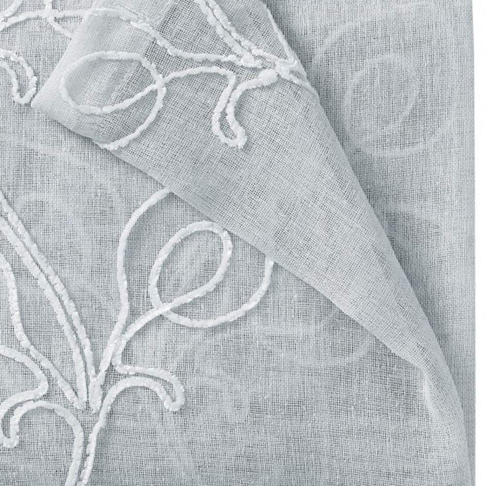 Set of Two 96" Silver Boho Embroidered Window Panels - Homeroots - Flyclothing LLC