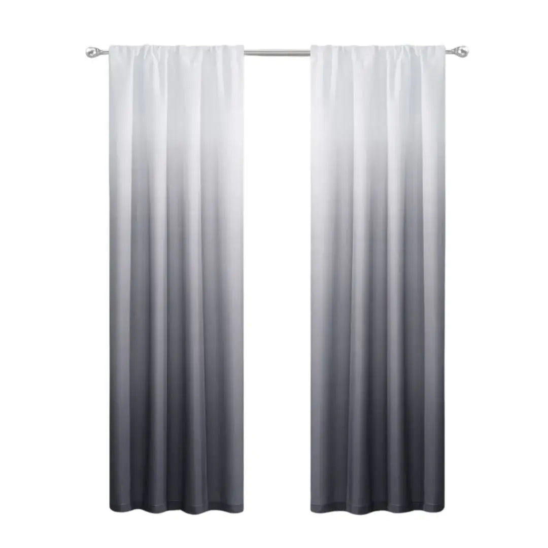 Set of Two 84" Black Ombre Shades Window Panels - Homeroots - Flyclothing LLC