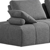 Gray Polyester Modular L Shaped Two Piece Sofa and Chaise Sectional And Toss Pillows - Homeroots