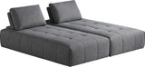 Gray Polyester Modular L Shaped Two Piece Sofa and Chaise Sectional And Toss Pillows - Homeroots