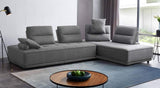 Gray 100% Polyester Stationary L Shaped Two Piece Sofa And Chaise - Homeroots - Flyclothing LLC