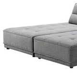 Gray 100% Polyester Stationary L Shaped Two Piece Sofa And Chaise
