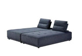 Blue 100% Polyester Stationary L Shaped Two Piece Sofa And Chaise - Homeroots