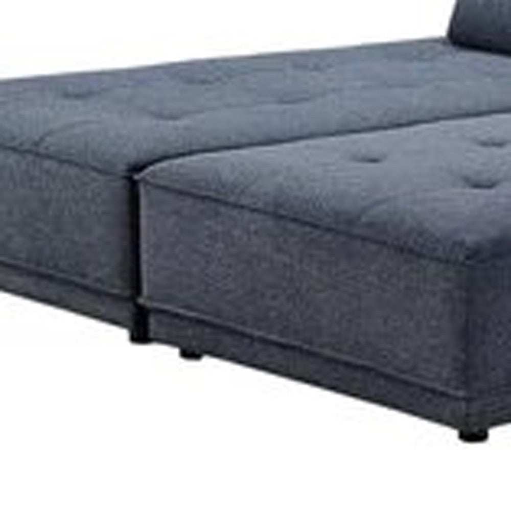 Blue 100% Polyester Stationary L Shaped Two Piece Sofa And Chaise - Homeroots - Flyclothing LLC
