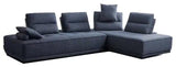 Blue 100% Polyester Stationary L Shaped Two Piece Sofa And Chaise - Homeroots