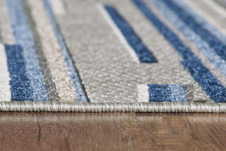 5' X 7' Blue Abstract Stain Resistant Indoor Outdoor Area Rug - Homeroots - Flyclothing LLC