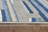 5' X 7' Blue Abstract Stain Resistant Indoor Outdoor Area Rug - Homeroots