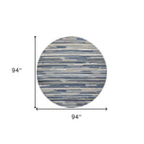 8’ Round Blue Abstract Striped Indoor Outdoor Area Rug - Homeroots - Flyclothing LLC