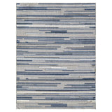 8' X 10' Blue Gray and Ivory Striped Indoor Outdoor Area Rug - Homeroots