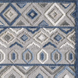 5' X 7' Blue And Gray Abstract Stain Resistant Indoor Outdoor Area Rug - Homeroots - Flyclothing LLC