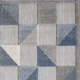 2' X 4' Blue And Gray Geometric Stain Resistant Indoor Outdoor Area Rug - Homeroots - Flyclothing LLC