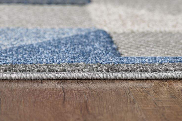 3' X 5' Blue And Gray Geometric Stain Resistant Indoor Outdoor Area Rug - Homeroots - Flyclothing LLC