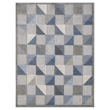 5' X 7' Blue And Gray Geometric Stain Resistant Indoor Outdoor Area Rug - Homeroots - Flyclothing LLC