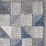 5' X 7' Blue And Gray Geometric Stain Resistant Indoor Outdoor Area Rug - Homeroots - Flyclothing LLC