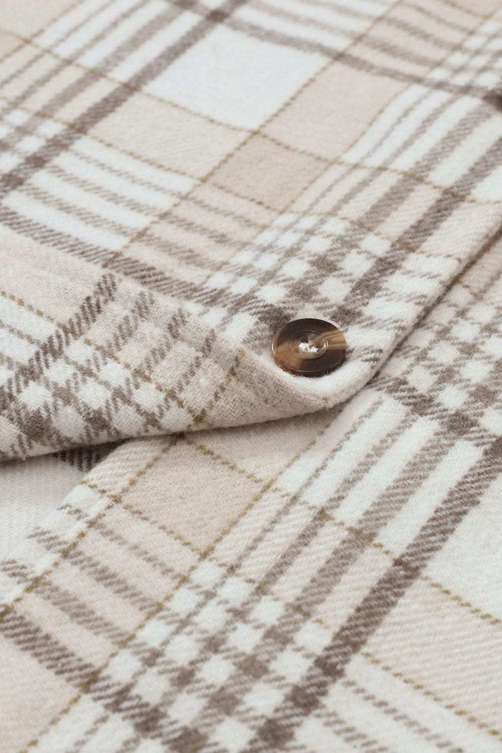 Plaid Removable Hood Button Up Shacket - Trendsi - Flyclothing LLC