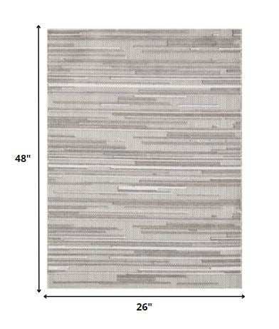2' X 4' Gray Abstract Stain Resistant Indoor Outdoor Area Rug - Homeroots - Flyclothing LLC
