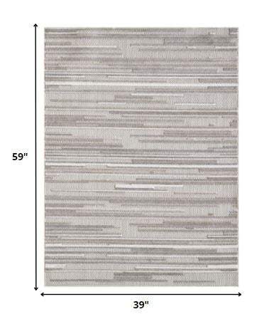 3' X 5' Gray Abstract Stain Resistant Indoor Outdoor Area Rug - Homeroots - Flyclothing LLC