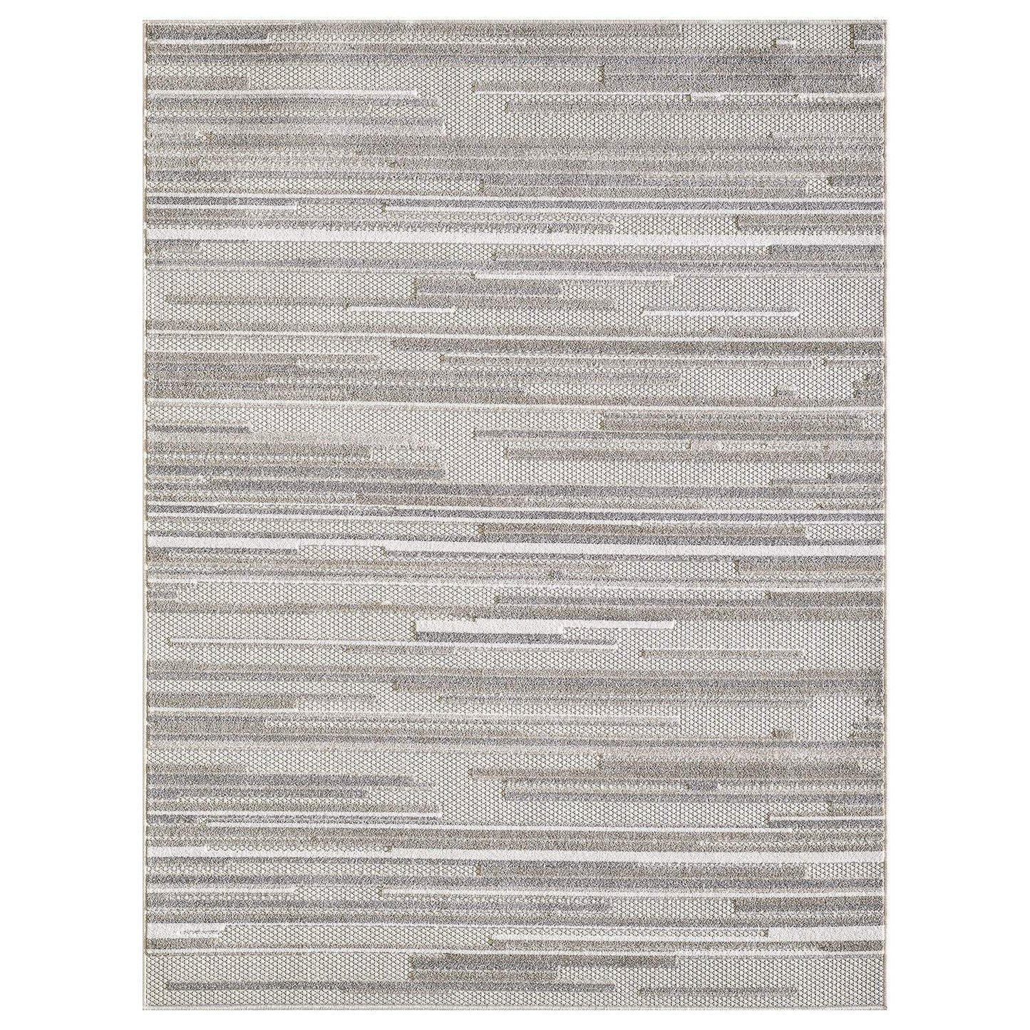 5' X 7' Gray Abstract Stain Resistant Indoor Outdoor Area Rug - Homeroots - Flyclothing LLC