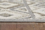 3' X 5' Gray and Ivory Southwestern Stain Resistant Indoor Outdoor Area Rug - Homeroots
