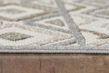 5' X 7' Gray And Ivory Southwestern Stain Resistant Indoor Outdoor Area Rug - Homeroots
