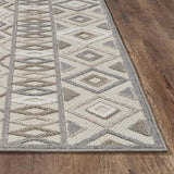 5' X 7' Gray And Ivory Southwestern Stain Resistant Indoor Outdoor Area Rug - Homeroots