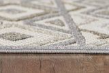 8' Round Gray And Ivory Round Southwestern Stain Resistant Indoor Outdoor Area Rug - Homeroots - Flyclothing LLC
