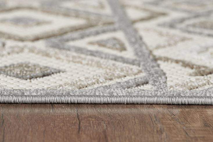 8' Round Gray And Ivory Round Southwestern Stain Resistant Indoor Outdoor Area Rug - Homeroots - Flyclothing LLC