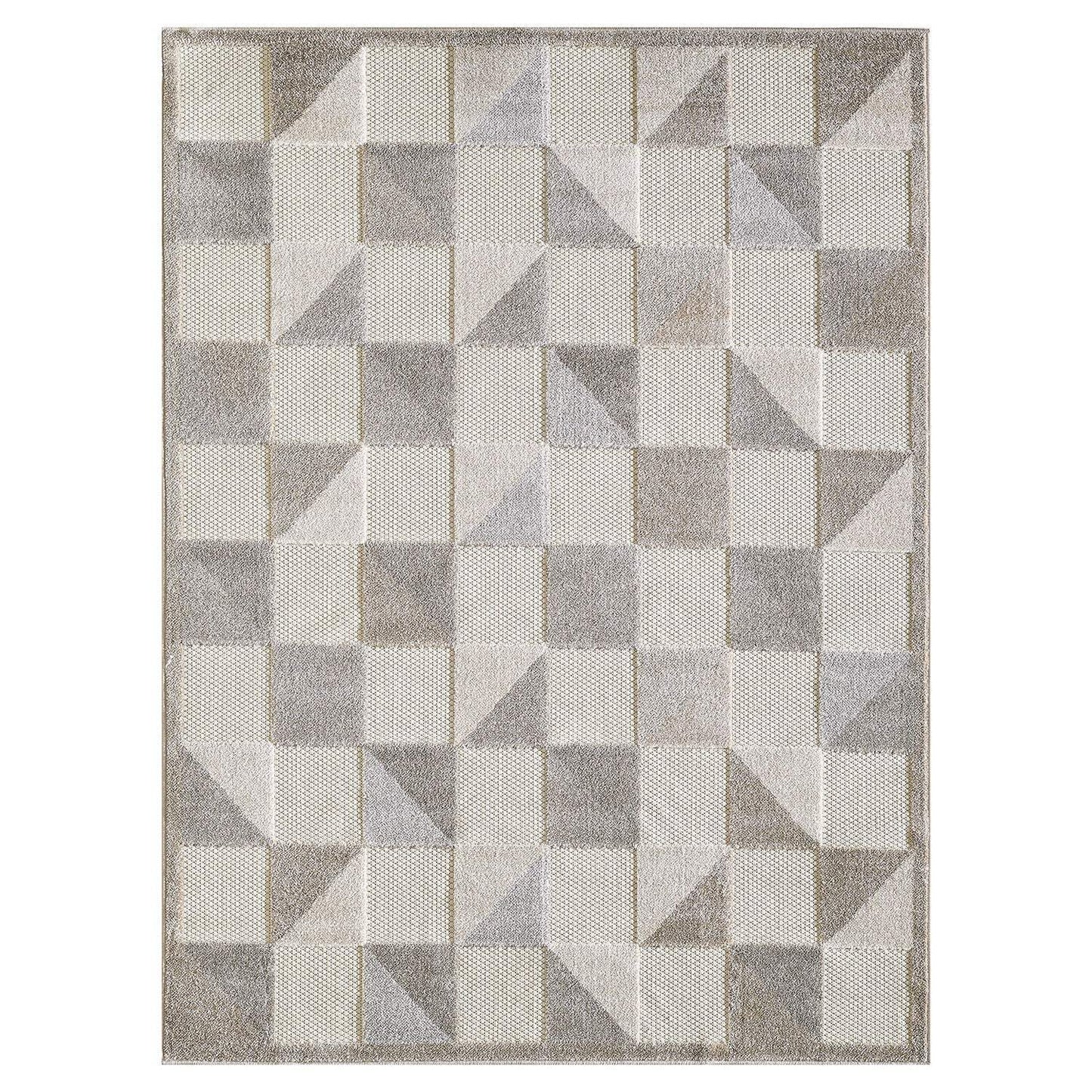 2' X 4' Gray Geometric Stain Resistant Indoor Outdoor Area Rug - Homeroots - Flyclothing LLC