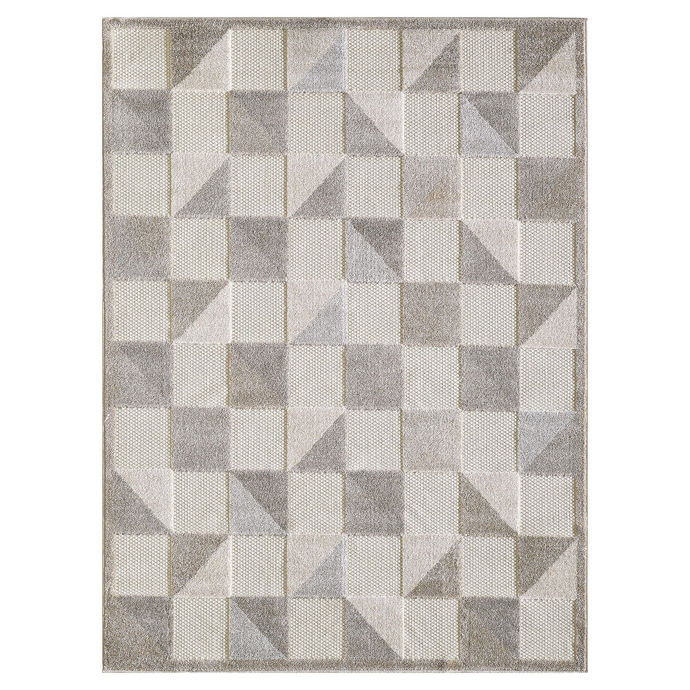 2' X 4' Gray Geometric Stain Resistant Indoor Outdoor Area Rug - Homeroots