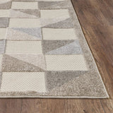 2' X 4' Gray Geometric Stain Resistant Indoor Outdoor Area Rug - Homeroots