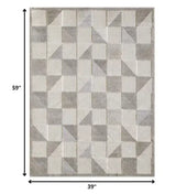 3' X 5' Gray Geometric Stain Resistant Indoor Outdoor Area Rug - Homeroots - Flyclothing LLC