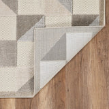 3' X 5' Gray Geometric Stain Resistant Indoor Outdoor Area Rug - Homeroots