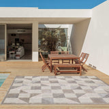 3' X 5' Gray Geometric Stain Resistant Indoor Outdoor Area Rug - Homeroots - Flyclothing LLC