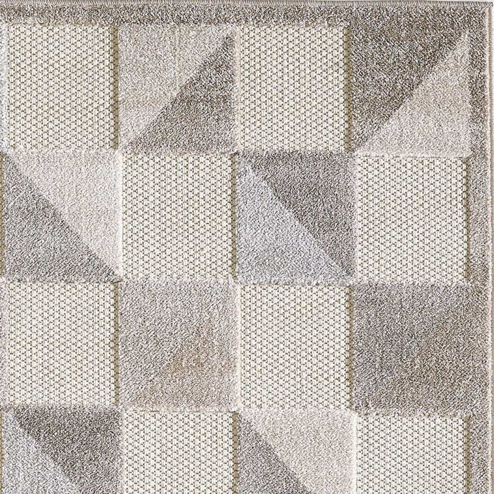 3' X 5' Gray Geometric Stain Resistant Indoor Outdoor Area Rug - Homeroots - Flyclothing LLC