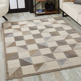 7' X 9' Gray Geometric Stain Resistant Indoor Outdoor Area Rug - Homeroots - Flyclothing LLC