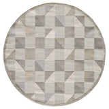 8' Round Gray Round Geometric Stain Resistant Indoor Outdoor Area Rug - Homeroots - Flyclothing LLC