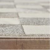 8' Round Gray Round Geometric Stain Resistant Indoor Outdoor Area Rug - Homeroots - Flyclothing LLC