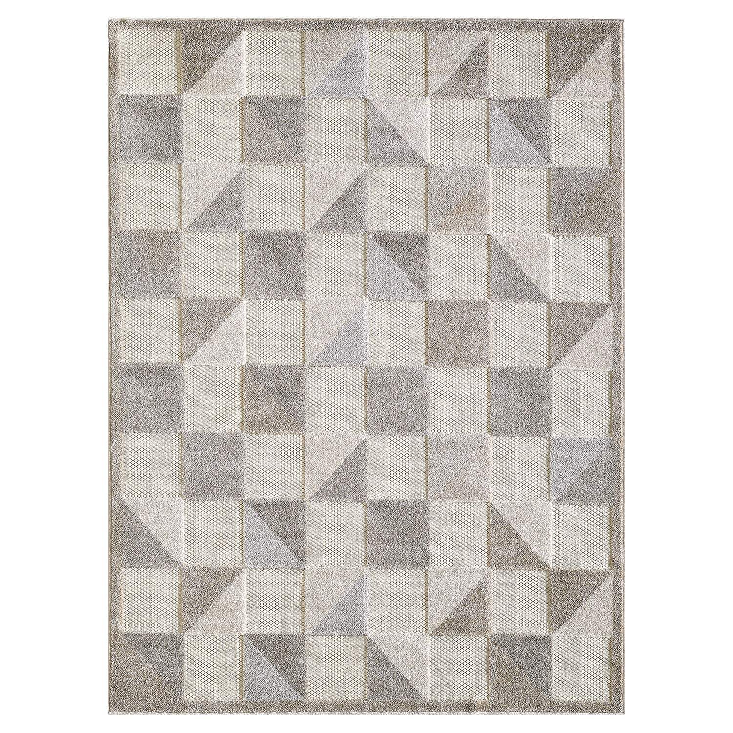 8' X 10' Gray Geometric Stain Resistant Indoor Outdoor Area Rug - Homeroots - Flyclothing LLC