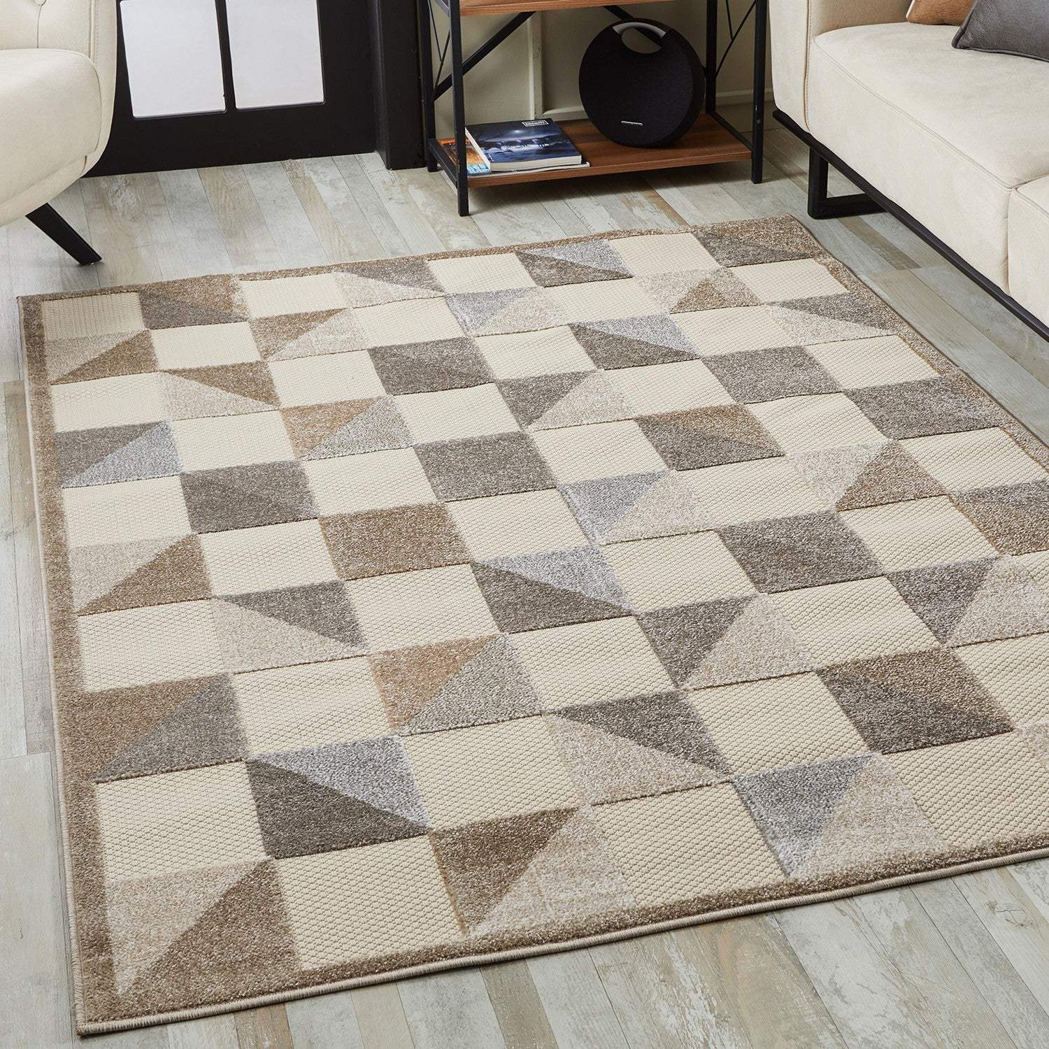 8' X 10' Gray Geometric Stain Resistant Indoor Outdoor Area Rug - Homeroots - Flyclothing LLC