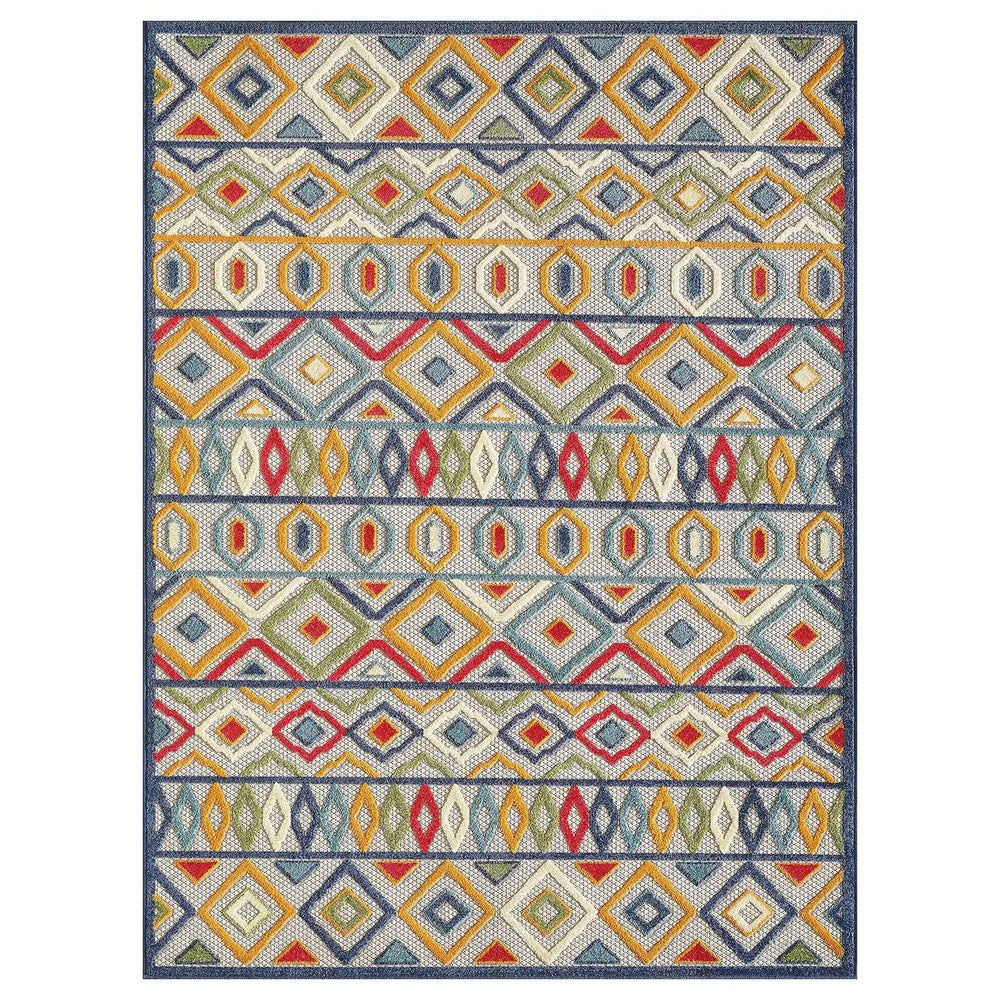 3' X 5' Multi Aztec Pattern Indoor Outdoor Area Rug - Homeroots