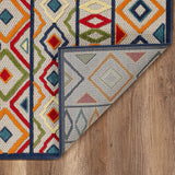 3' X 5' Multi Aztec Pattern Indoor Outdoor Area Rug
