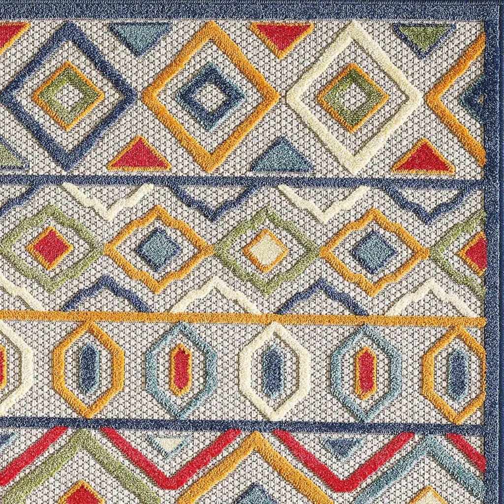 3' X 5' Multi Aztec Pattern Indoor Outdoor Area Rug - Homeroots - Flyclothing LLC