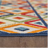 8' X 10' Ivory And Blue Southwestern Stain Resistant Indoor Outdoor Area Rug - Homeroots