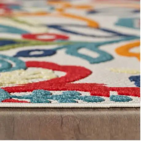 5’ X 7’ Multi Jacobean Floral Indoor Outdoor Area Rug - Homeroots - Flyclothing LLC