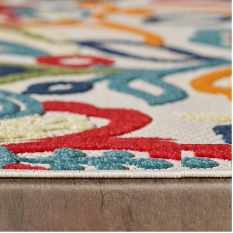 5’ X 7’ Multi Jacobean Floral Indoor Outdoor Area Rug - Homeroots - Flyclothing LLC