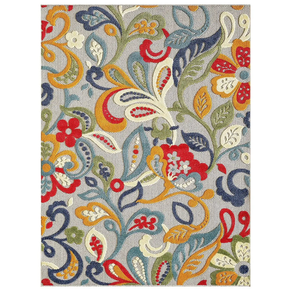 5’ X 7’ Multi Jacobean Floral Indoor Outdoor Area Rug - Homeroots