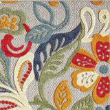 8' Round Ivory And Blue Round Floral Stain Resistant Indoor Outdoor Area Rug - Homeroots - Flyclothing LLC